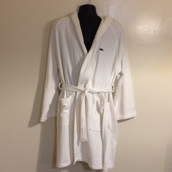 lacoste home pique bath robe